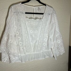 Venus White Eyelet Blouse
